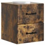 vidaXL Nástenná nočná skrinka 2 pcs Dymový dub 34,5 x 33 x 40 cm – Obrázok 2
