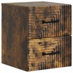 vidaXL Nástenná nočná skrinka 2 pcs Dymový dub 34,5 x 33 x 40 cm – Obrázok 3