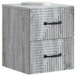 vidaXL Nástenná nočná skrinka 2 pcs Sivá sonoma 34,5 x 33 x 40 cm – Obrázok 2