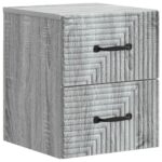 vidaXL Nástenná nočná skrinka 2 pcs Sivá sonoma 34,5 x 33 x 40 cm – Obrázok 3