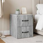 vidaXL Nástenná nočná skrinka 2 pcs Sivá sonoma 34,5 x 33 x 40 cm – Obrázok 11