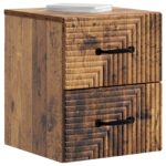 vidaXL Nástenná nočná skrinka Nástenný Staré drevo 34,5 x 33 x 40 cm – Obrázok 2