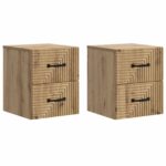 vidaXL Nástenná nočná skrinka 2 pcs Dub artisan 34,5 x 33 x 40 cm