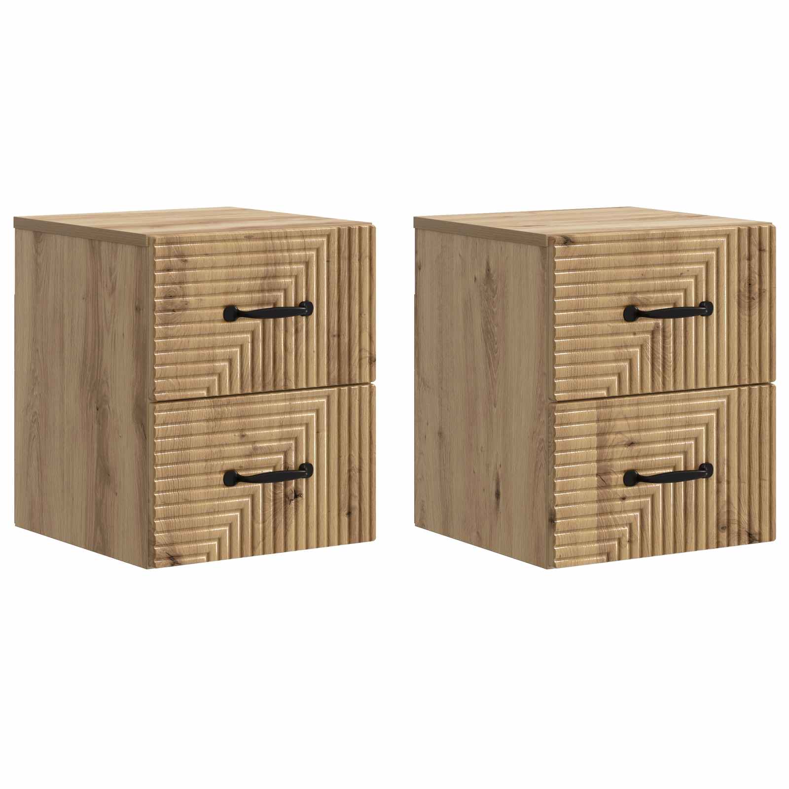 898654_1.jpg vidaXL Nástenná nočná skrinka 2 pcs Dub artisan 34,5 x 33 x 40 cm – Obrázok 1