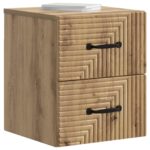 vidaXL Nástenná nočná skrinka 2 pcs Dub artisan 34,5 x 33 x 40 cm – Obrázok 2