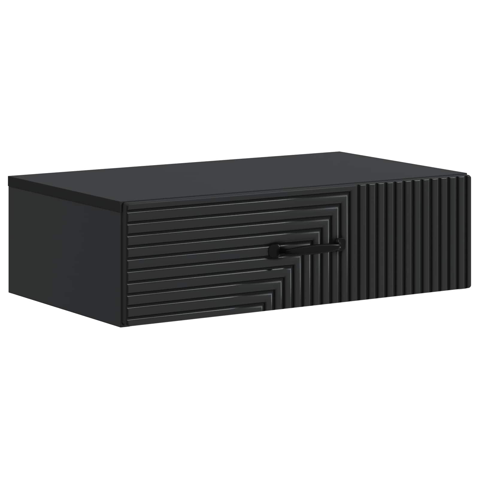 898656_1.jpg vidaXL Nástenný bočný stôl Čierna 59 x 34,5 x 17 cm Kompozitné drevo – Obrázok 1