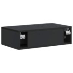 vidaXL Nástenný bočný stôl Čierna 59 x 34,5 x 17 cm Kompozitné drevo – Obrázok 6