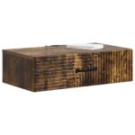 vidaXL Nástenný bočný stôl Dymový dub 59 x 34,5 x 17 cm – Obrázok 2