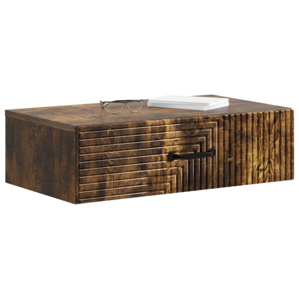 vidaXL Nástenný bočný stôl Dymový dub 59 x 34,5 x 17 cm – Obrázok 2