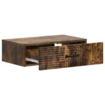 vidaXL Nástenný bočný stôl Dymový dub 59 x 34,5 x 17 cm – Obrázok 3