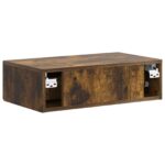 vidaXL Nástenný bočný stôl Dymový dub 59 x 34,5 x 17 cm – Obrázok 6