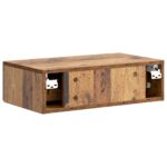 vidaXL Nástenný bočný stôl Staré drevo 59 x 34,5 x 17 cm – Obrázok 6