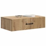 vidaXL Nástenný bočný stôl Dub artisan 59 x 34,5 x 17 cm – Obrázok 2