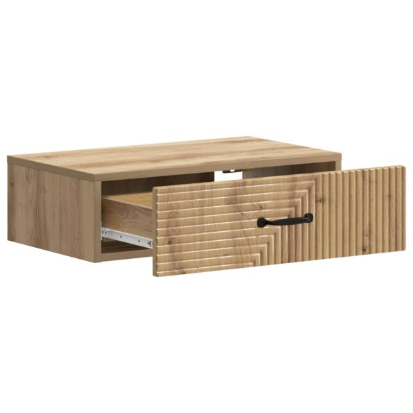 vidaXL Nástenný bočný stôl Dub artisan 59 x 34,5 x 17 cm – Obrázok 3