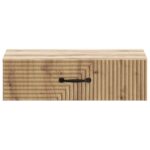 vidaXL Nástenný bočný stôl Dub artisan 59 x 34,5 x 17 cm – Obrázok 4