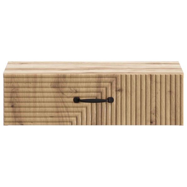 vidaXL Nástenný bočný stôl Dub artisan 59 x 34,5 x 17 cm – Obrázok 4