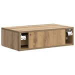 vidaXL Nástenný bočný stôl Dub artisan 59 x 34,5 x 17 cm – Obrázok 6