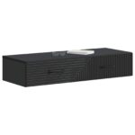 vidaXL Nástenný bočný stôl Čierna 87,5 x 34,5 x 17 cm Kompozitné drevo – Obrázok 2