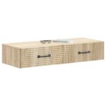 vidaXL Nástenný bočný stôl Dub sonoma 87,5 x 34,5 x 17 cm – Obrázok 2