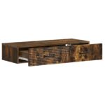 vidaXL Nástenný bočný stôl Dymový dub 87,5 x 34,5 x 17 cm – Obrázok 3