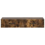 vidaXL Nástenný bočný stôl Dymový dub 87,5 x 34,5 x 17 cm – Obrázok 4