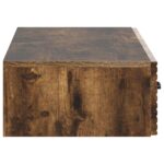 vidaXL Nástenný bočný stôl Dymový dub 87,5 x 34,5 x 17 cm – Obrázok 5