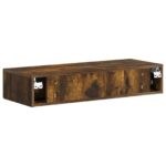 vidaXL Nástenný bočný stôl Dymový dub 87,5 x 34,5 x 17 cm – Obrázok 6