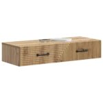 vidaXL Nástenný bočný stôl Dub artisan 87,5 x 34,5 x 17 cm – Obrázok 2