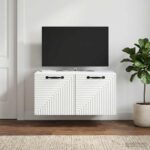 vidaXL Nástenná TV skrinka Biela 59,5 x 41 x 30 cm Kompozitné drevo