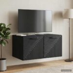 vidaXL Nástenná TV skrinka Čierna 59,5 x 41 x 30 cm Kompozitné drevo
