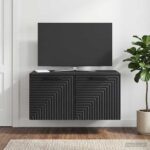 vidaXL Nástenná TV skrinka Čierna 59,5 x 41 x 30 cm Kompozitné drevo – Obrázok 4