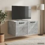 vidaXL Nástenná TV skrinka Nástenný Betónovo sivá 59,5 x 41 x 30 cm