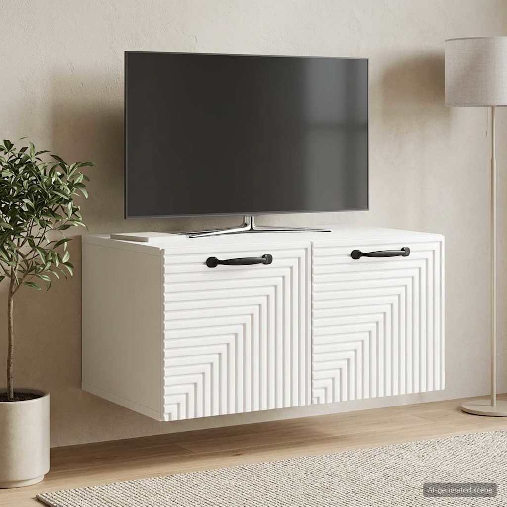 898679_1.jpg vidaXL Nástenná TV skrinka Biela s vysokým leskom 59,5 x 41 x 30 cm – Obrázok 1