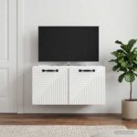 vidaXL Nástenná TV skrinka Biela s vysokým leskom 59,5 x 41 x 30 cm – Obrázok 4