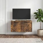 vidaXL Nástenná TV skrinka Nástenný Dymový dub 59,5 x 41 x 30 cm
