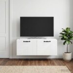 vidaXL Nástenná TV skrinka Biela 78,5 x 41 x 30 cm Kompozitné drevo – Obrázok 4