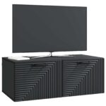 vidaXL Nástenná TV skrinka Čierna 78,5 x 41 x 30 cm Kompozitné drevo – Obrázok 3