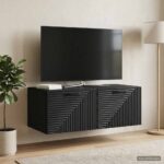 vidaXL Nástenná TV skrinka Čierna 78,5 x 41 x 30 cm Kompozitné drevo – Obrázok 4