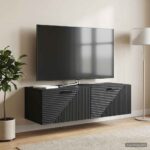 vidaXL Nástenná TV skrinka Čierna 98 x 41 x 30 cm Kompozitné drevo – Obrázok 4