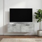 vidaXL Nástenná TV skrinka Nástenný Betónovo sivá 98 x 41 x 30 cm – Obrázok 4