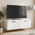 vidaXL Nástenná TV skrinka Biela s vysokým leskom 98 x 41 x 30 cm – Obrázok 4