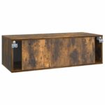 vidaXL Nástenná TV skrinka Dymový dub 98 x 41 x 30 cm Kompozitné drevo – Obrázok 8