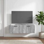 vidaXL Nástenná TV skrinka Nástenný Sivá sonoma 98 x 41 x 30 cm – Obrázok 4