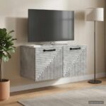 vidaXL Nástenná TV skrinka Nástenný Betónovo sivá 59,5 x 31 x 30 cm – Obrázok 4