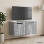 vidaXL Nástenná TV skrinka Nástenný Sivá sonoma 59,5 x 31 x 30 cm
