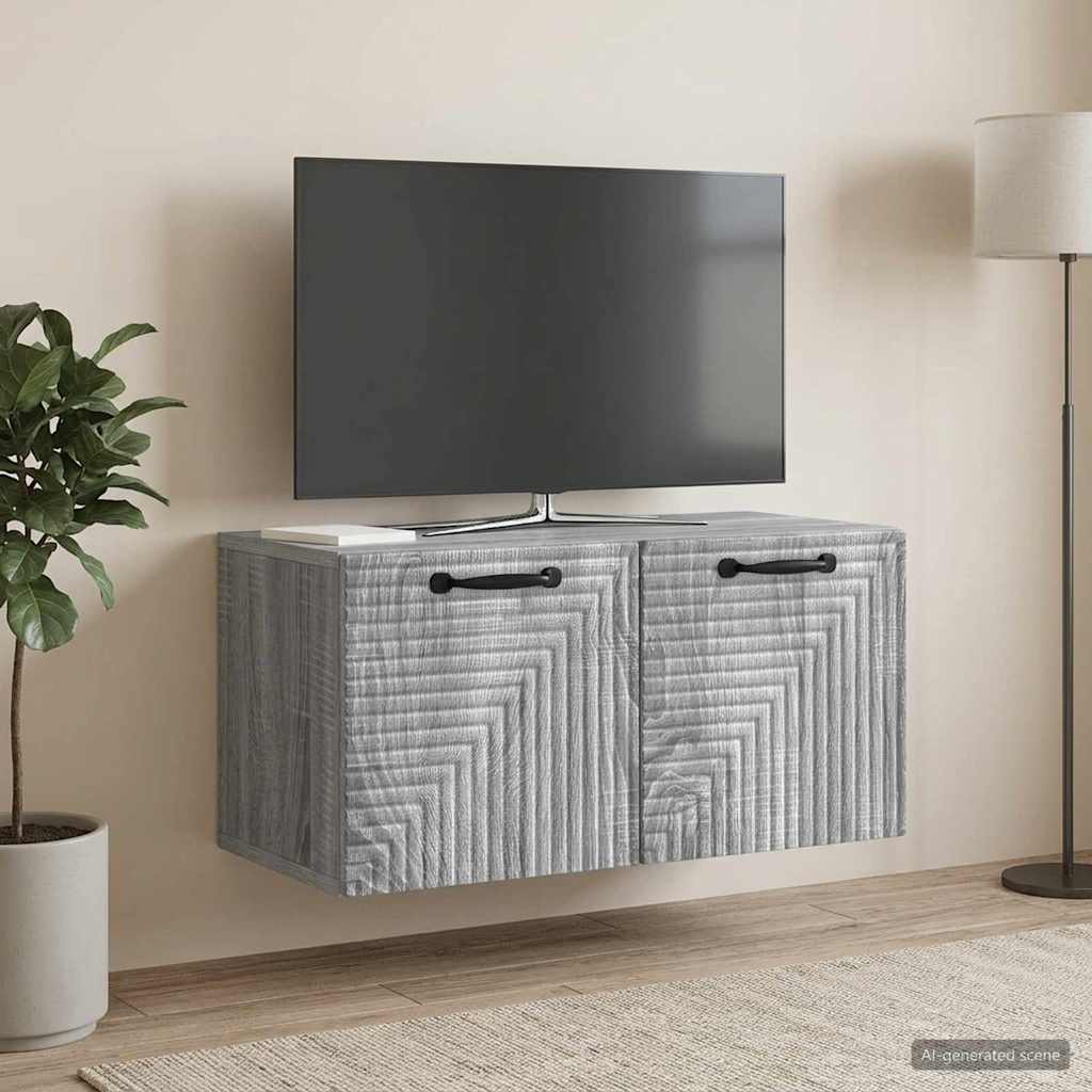 898711_1.jpg vidaXL Nástenná TV skrinka Nástenný Sivá sonoma 59,5 x 31 x 30 cm – Obrázok 1