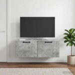 vidaXL Nástenná TV skrinka Nástenný Betónovo sivá 78,5 x 31 x 30 cm