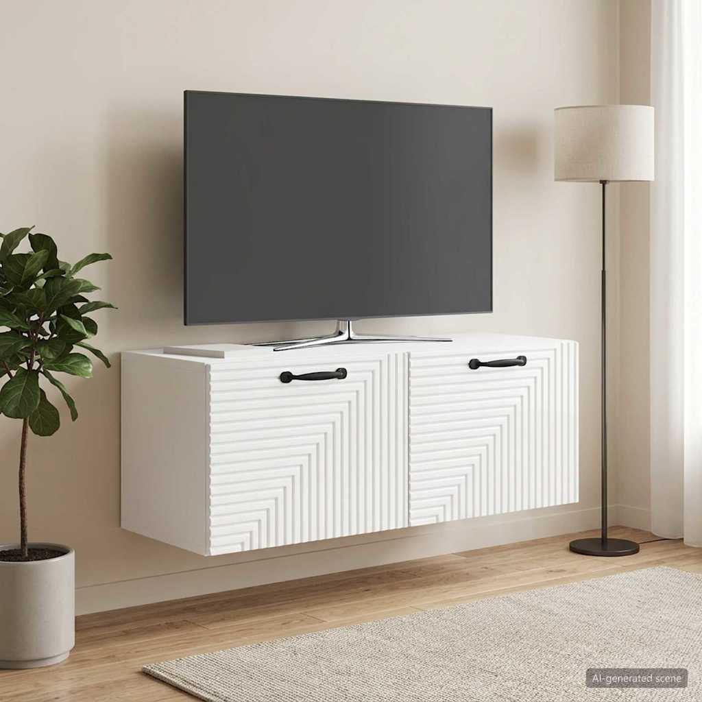 898719_1.jpg vidaXL Nástenná TV skrinka Biela s vysokým leskom 78,5 x 31 x 30 cm – Obrázok 1