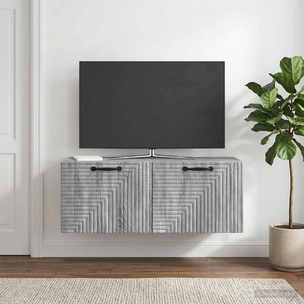 898721_1.jpg vidaXL Nástenná TV skrinka Nástenný Sivá sonoma 78,5 x 31 x 30 cm – Obrázok 1