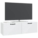 vidaXL Nástenná TV skrinka Biela 98 x 31 x 30 cm Kompozitné drevo – Obrázok 3